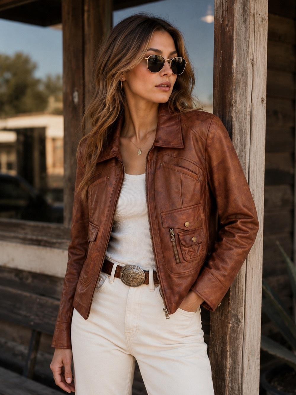 A.N.A. Genuine Leather Jacket